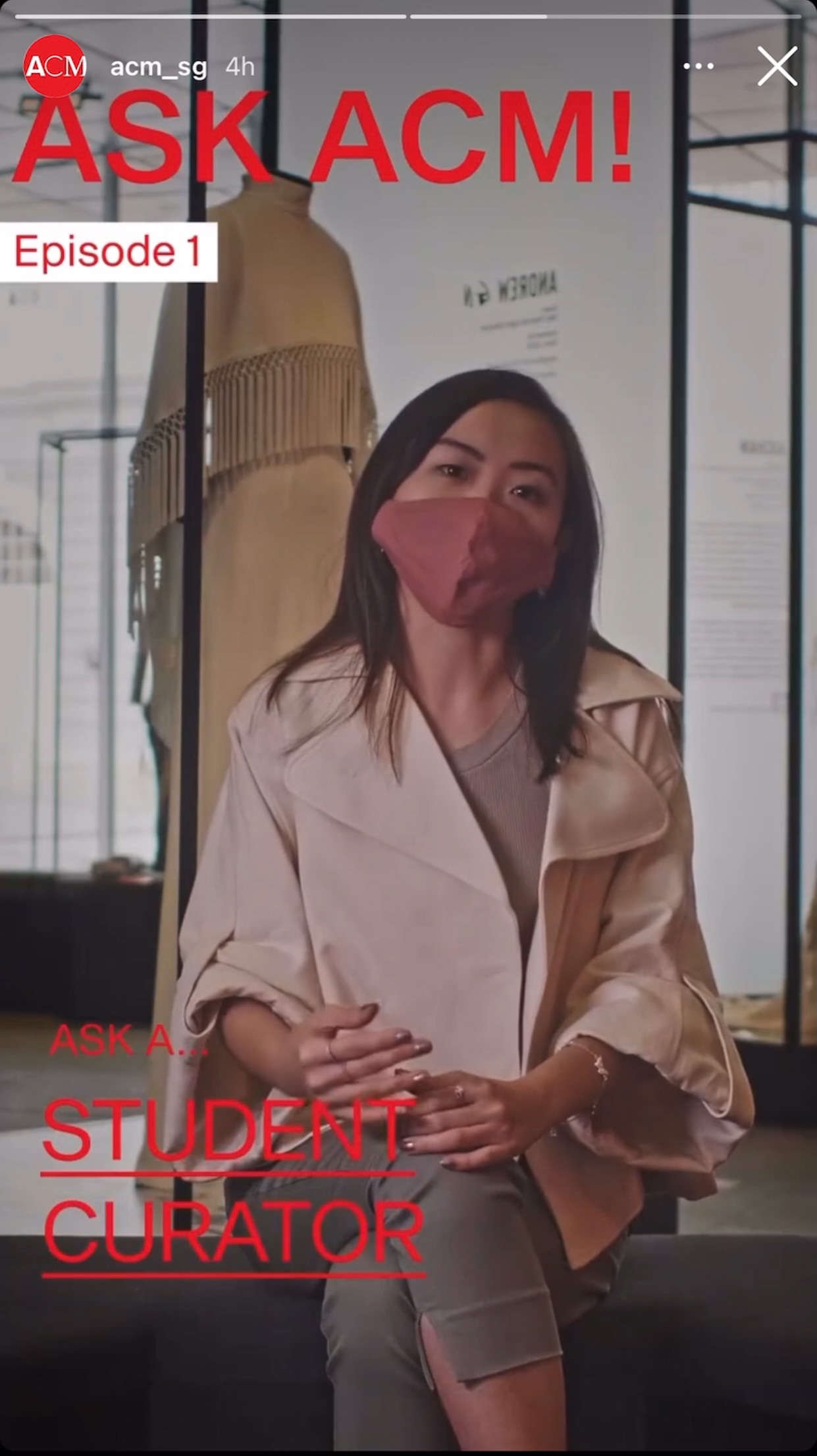 Felicia fielding questions in a video for ACM’s Instagram page. 