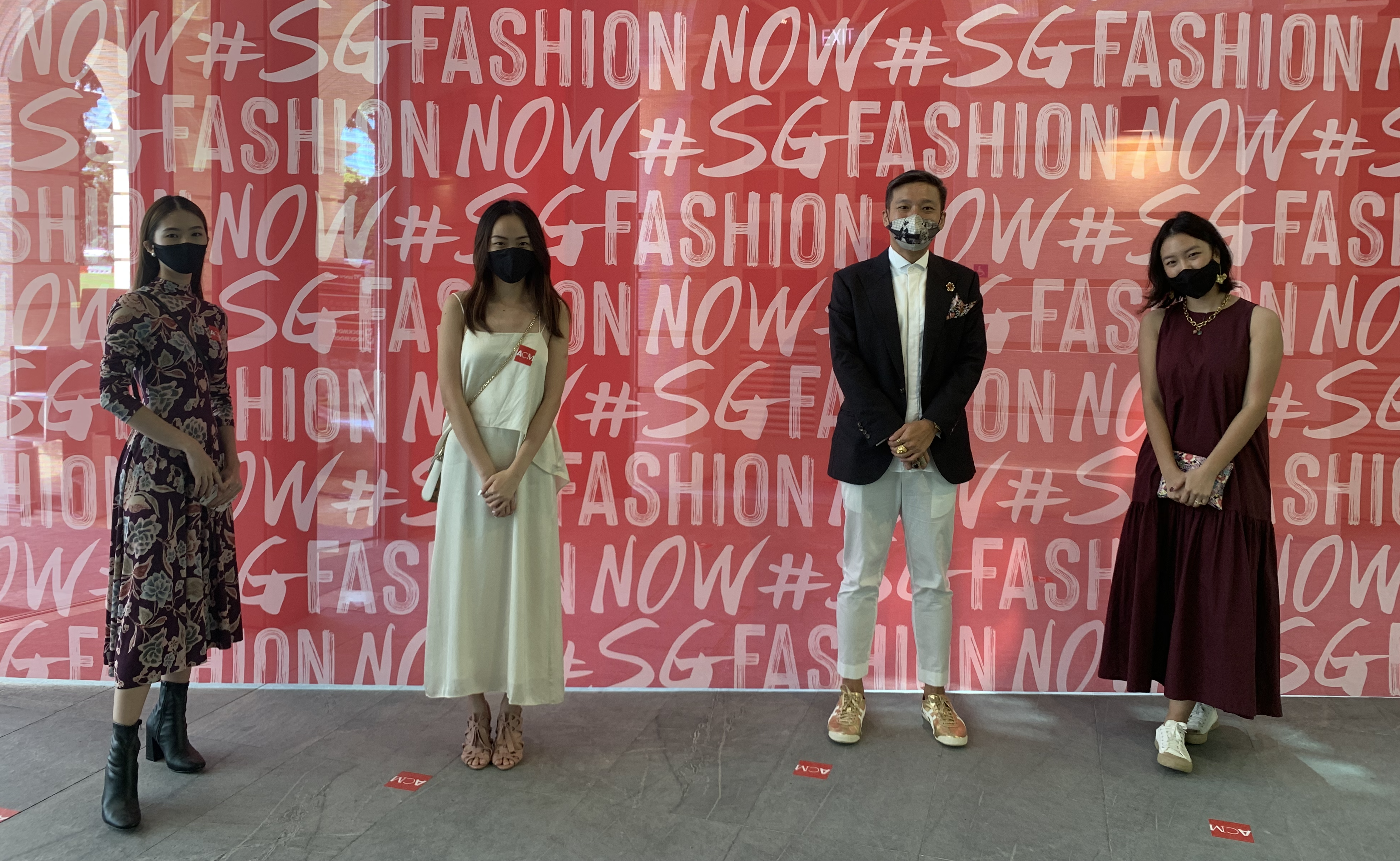 Felicia (second from left) with her fellow student curators for #SGFASHIONNOW.