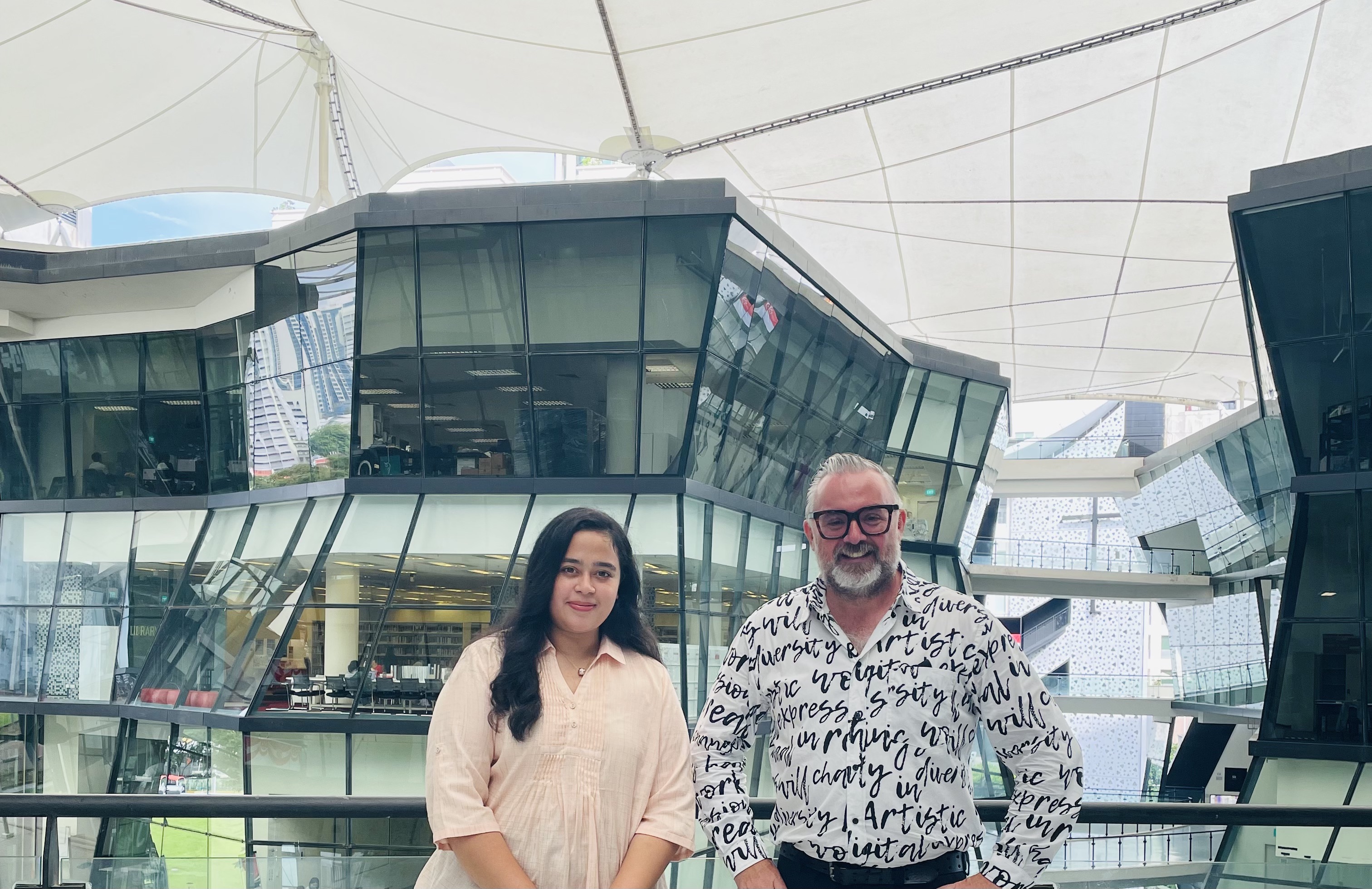 Prarthna with MA Art Therapy Programme Leader Ron Lay.