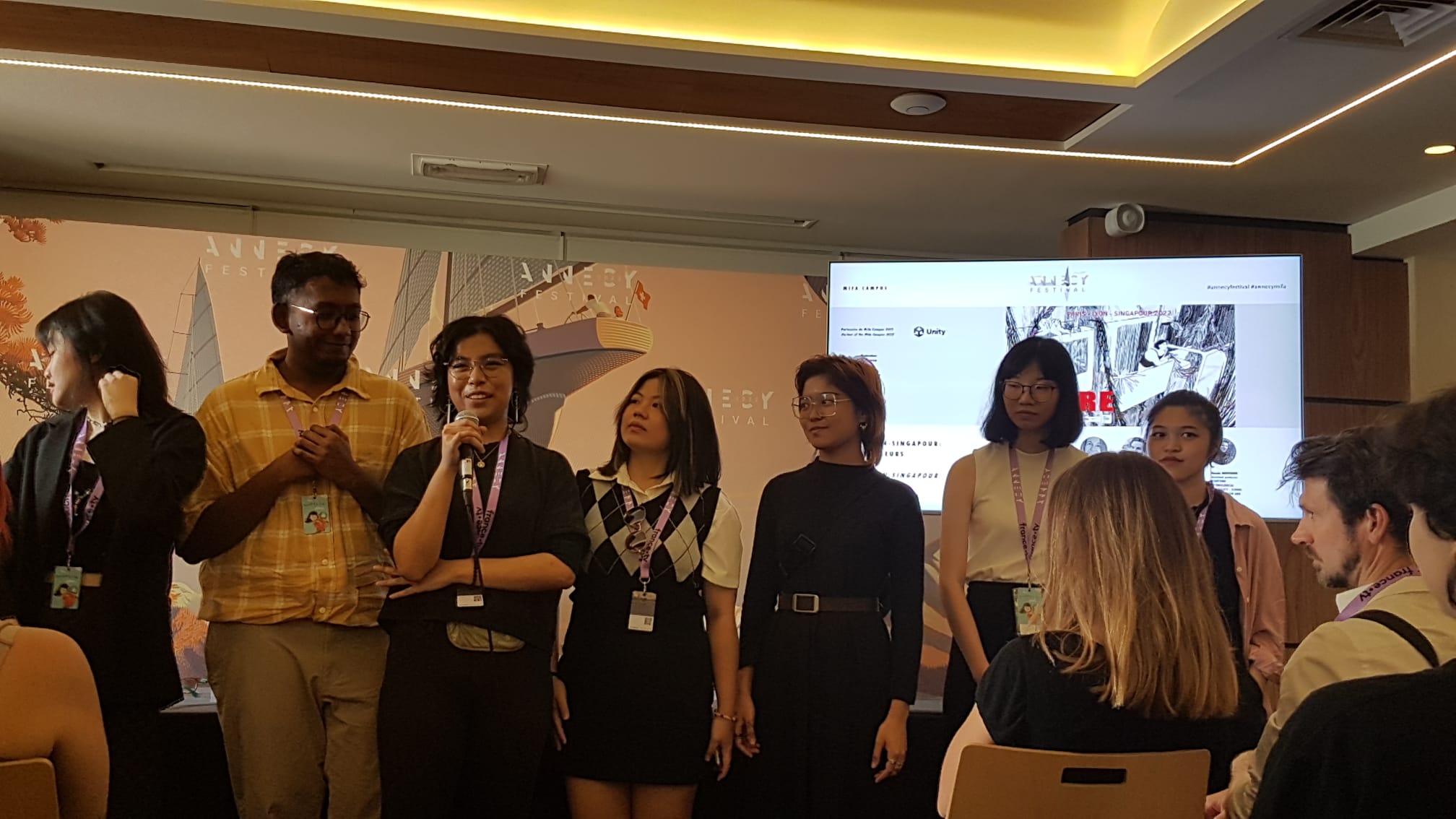 Animation Art students present their work to animation industry professionals at their panel Paris-Lyon-Singapour at the Annecy Festival.