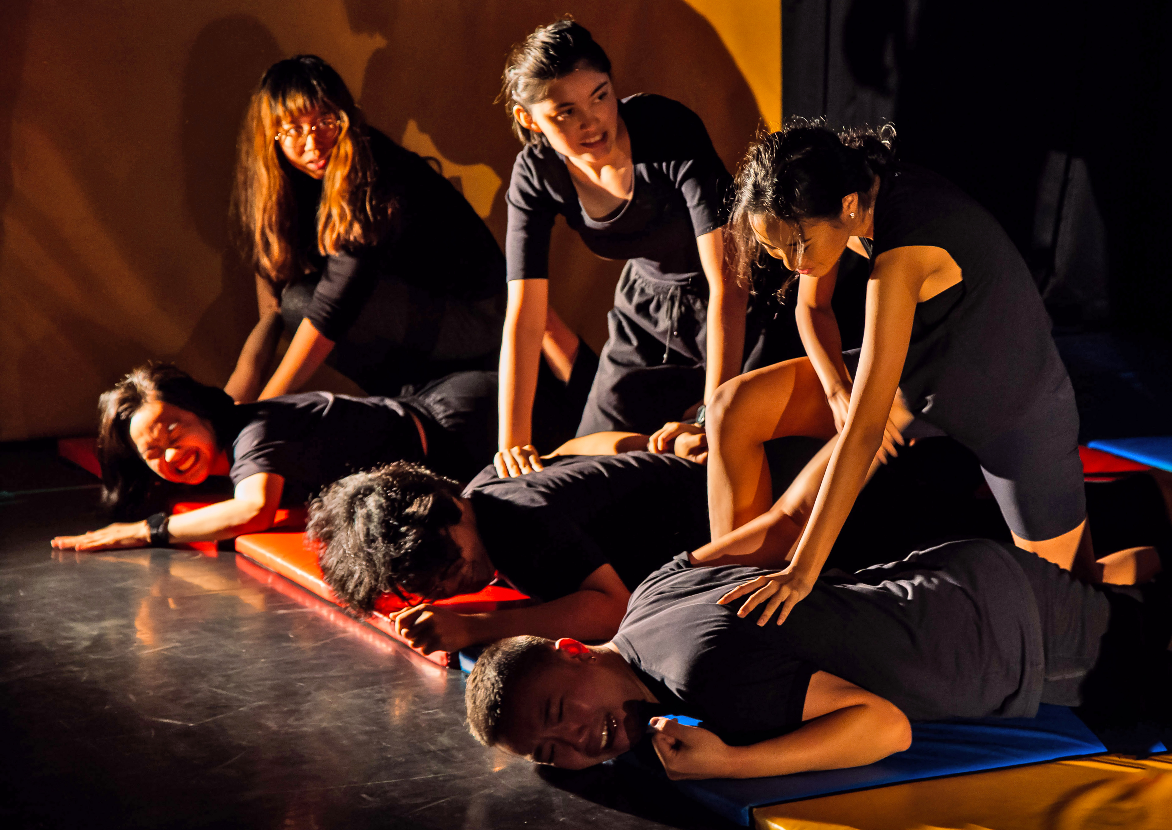 A demonstration of stage fighting by the Diploma in Performance students.