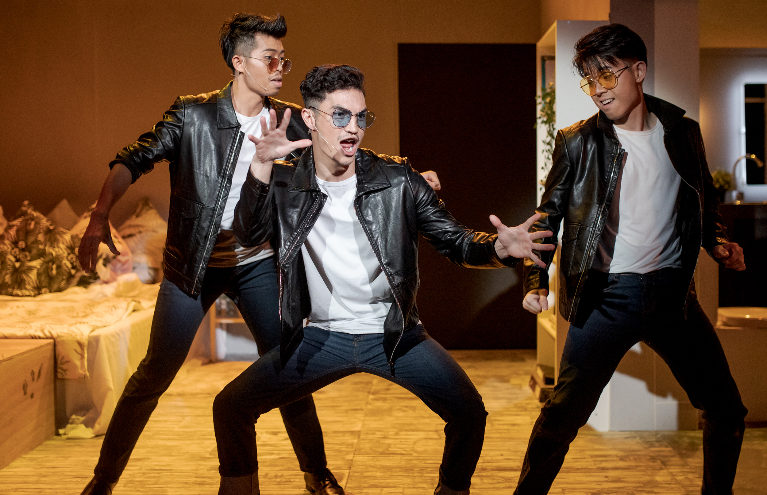 Samuel, front and centre, performing Seussical. 