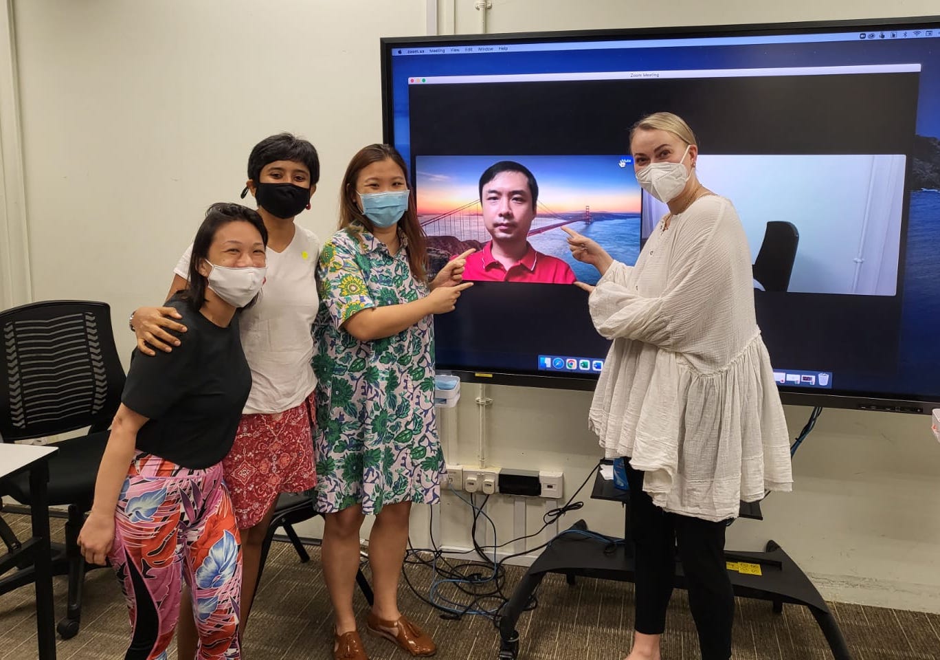 Vanessa (first from right) with her classmates.