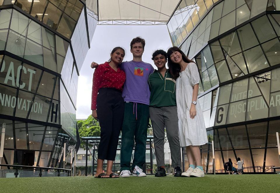 Mary (second from right) with her classmates.