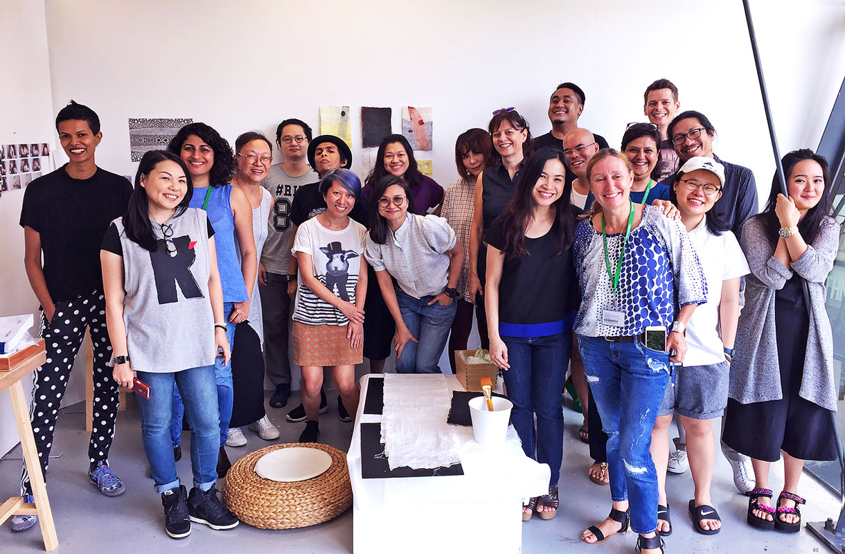 Tinu with MA Fine Arts peer and faculty