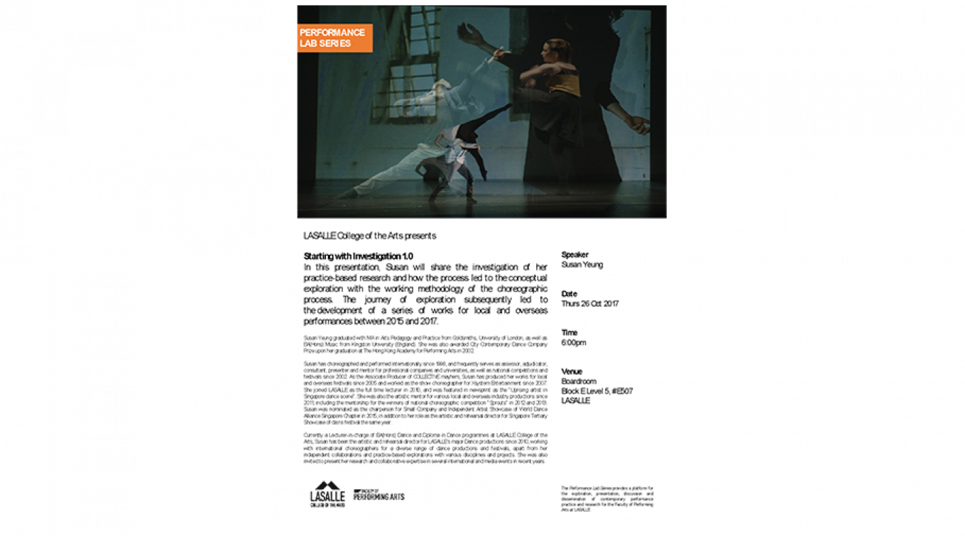 Practice-based Research Project: Starting with Investigation 1.0 